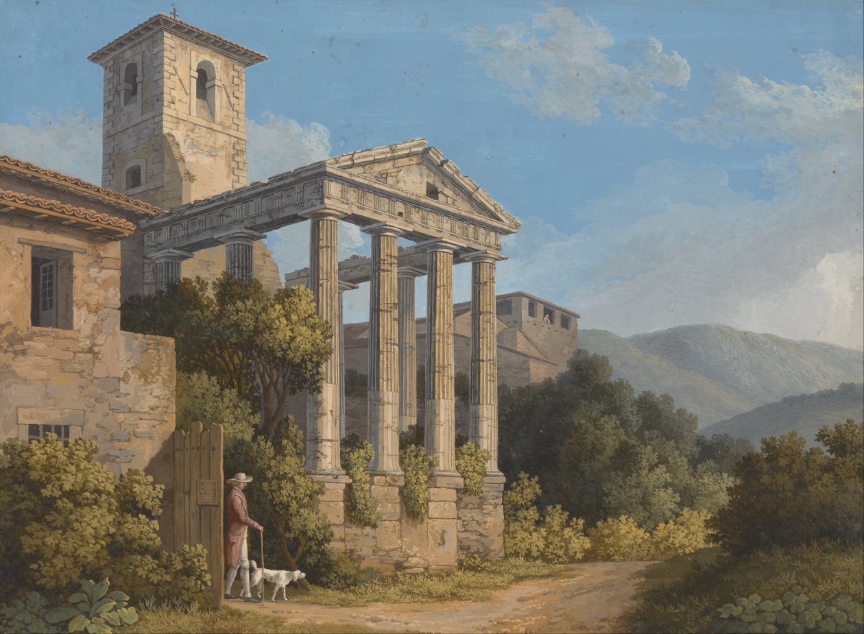 Der Tempel des Herkules in Cori bei Velletri von Jakob Philipp Hackert