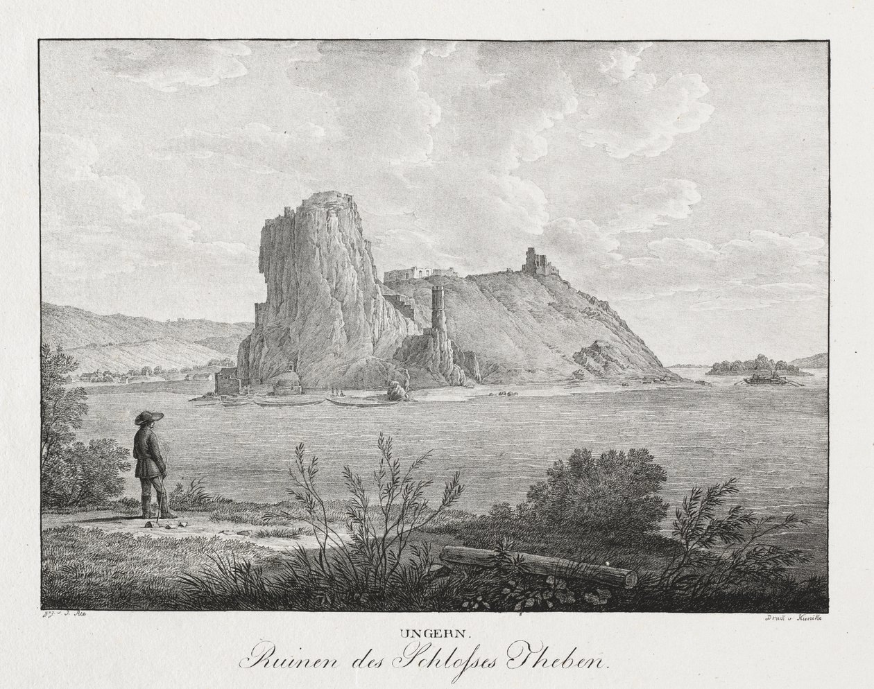 Ungarn, Ruinen des Schlosses Theben von Jakob Alt