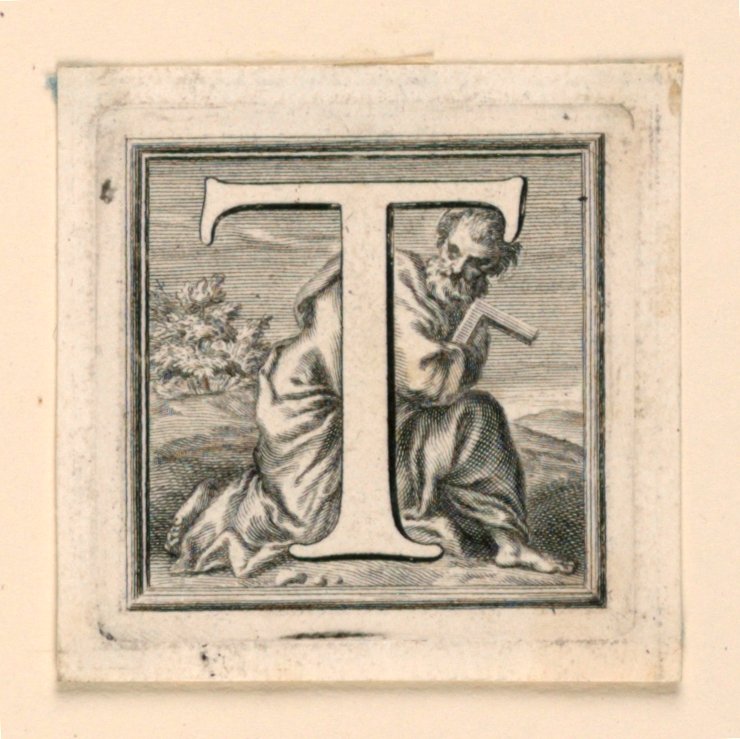 Dekorierter Großbuchstabe T von Jakob Frey