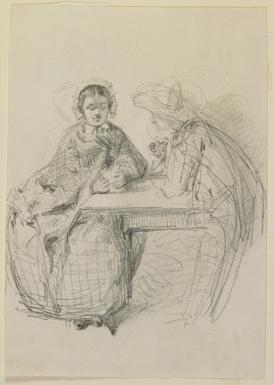 Paar an einem Tisch sitzend, 1858 von James Abbott McNeill Whistler