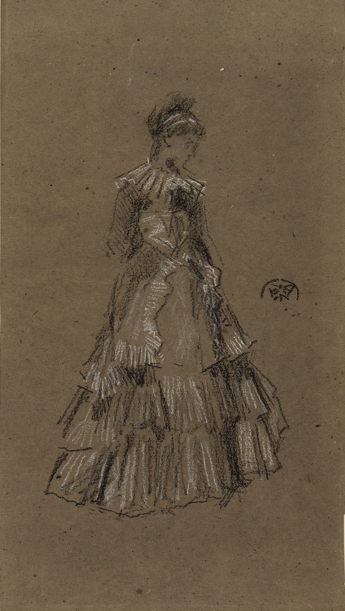 Stehende Frau im Rüschenkleid von James Abbott McNeill Whistler