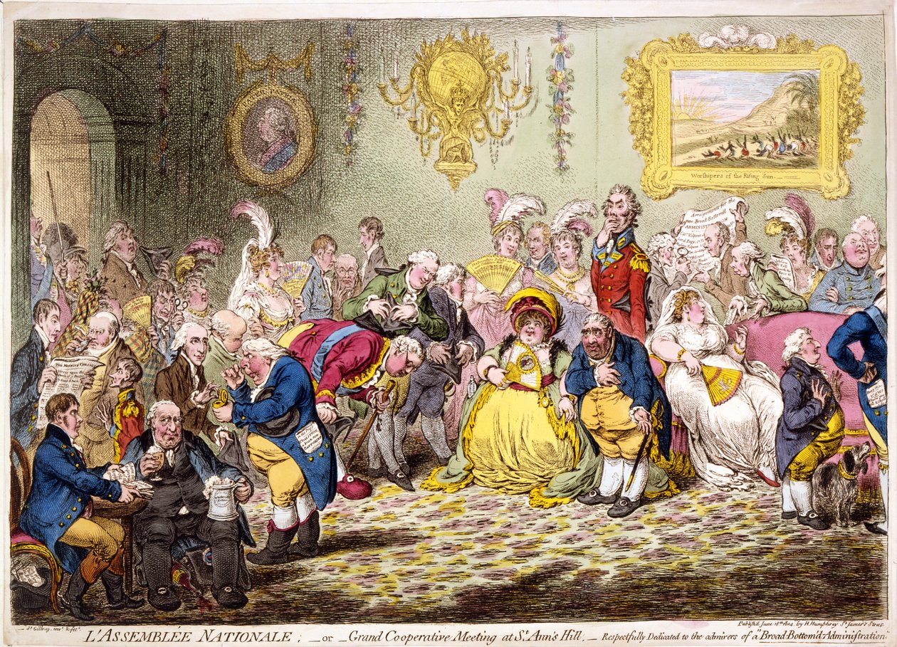 Die Nationalversammlung: - oder - großes Kooperationsmeeting auf dem St. Anns Hill von James Gillray