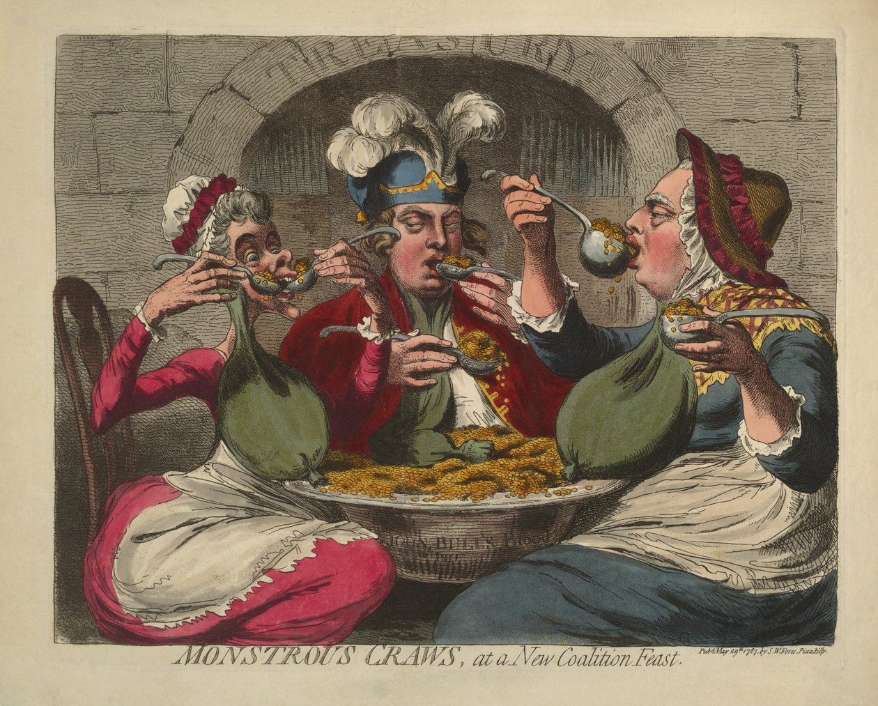 Monströse Krabben, bei einem neuen Koalitionsfest, 1787 von James Gillray