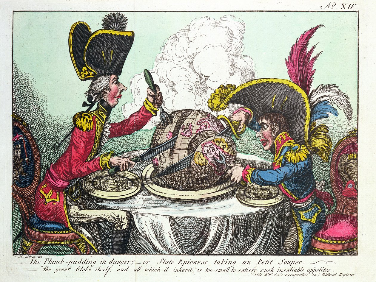 Der Pflaumenpudding in Gefahr, 1805 von James Gillray