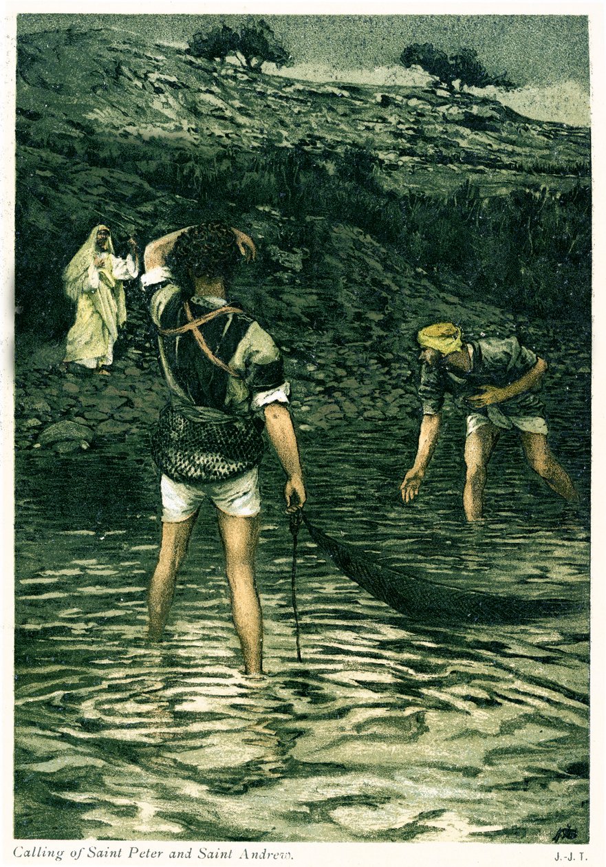 Berufung des Heiligen Petrus und des Heiligen Andreas - Bibel von James Jacques Joseph after Tissot