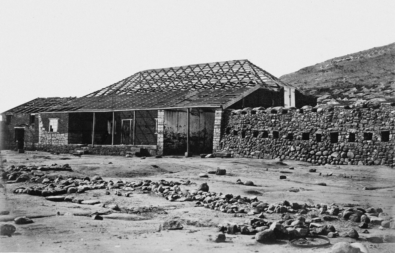 Vorderansicht des Lagerhauses in Rorke
