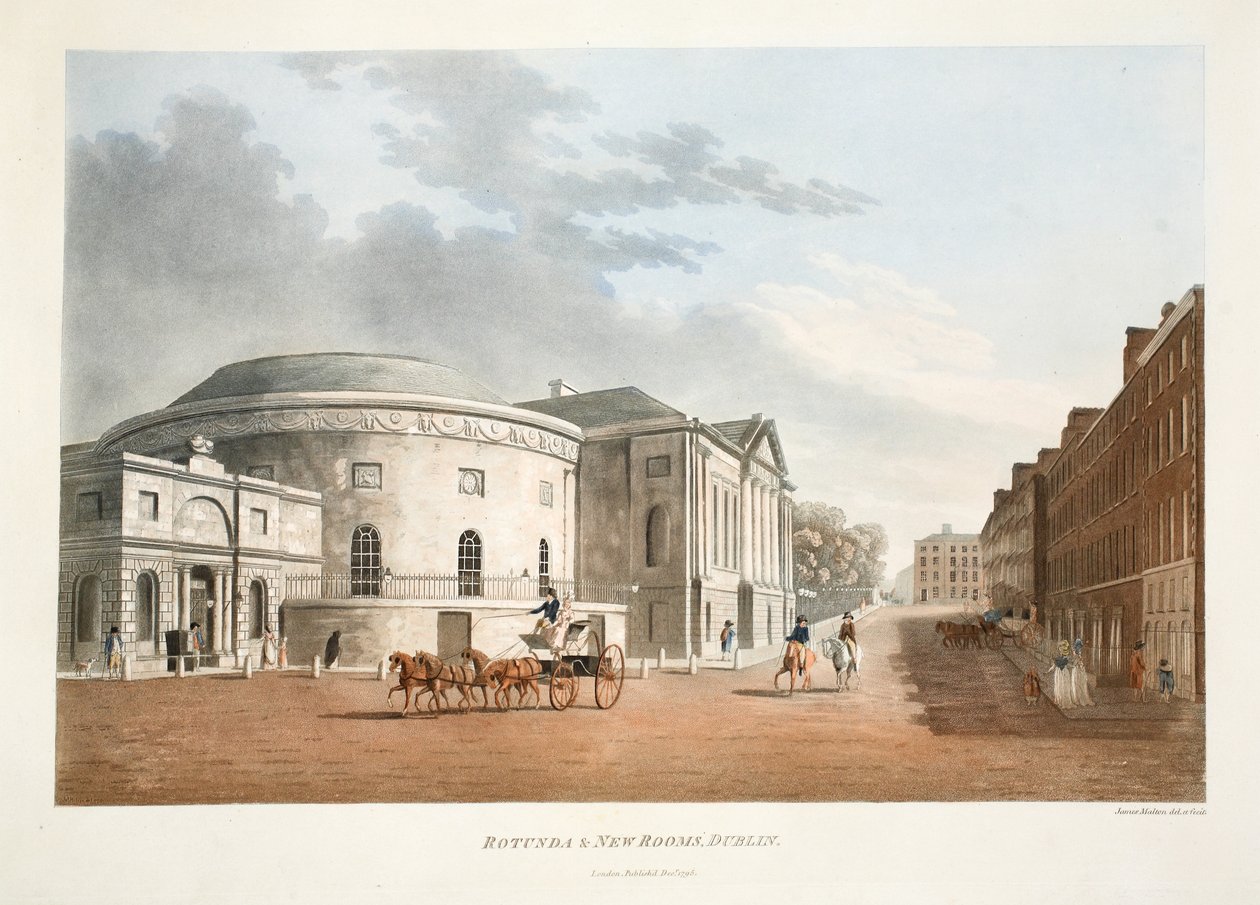 Rotunda und New Rooms, Dublin, 1795 von James Malton