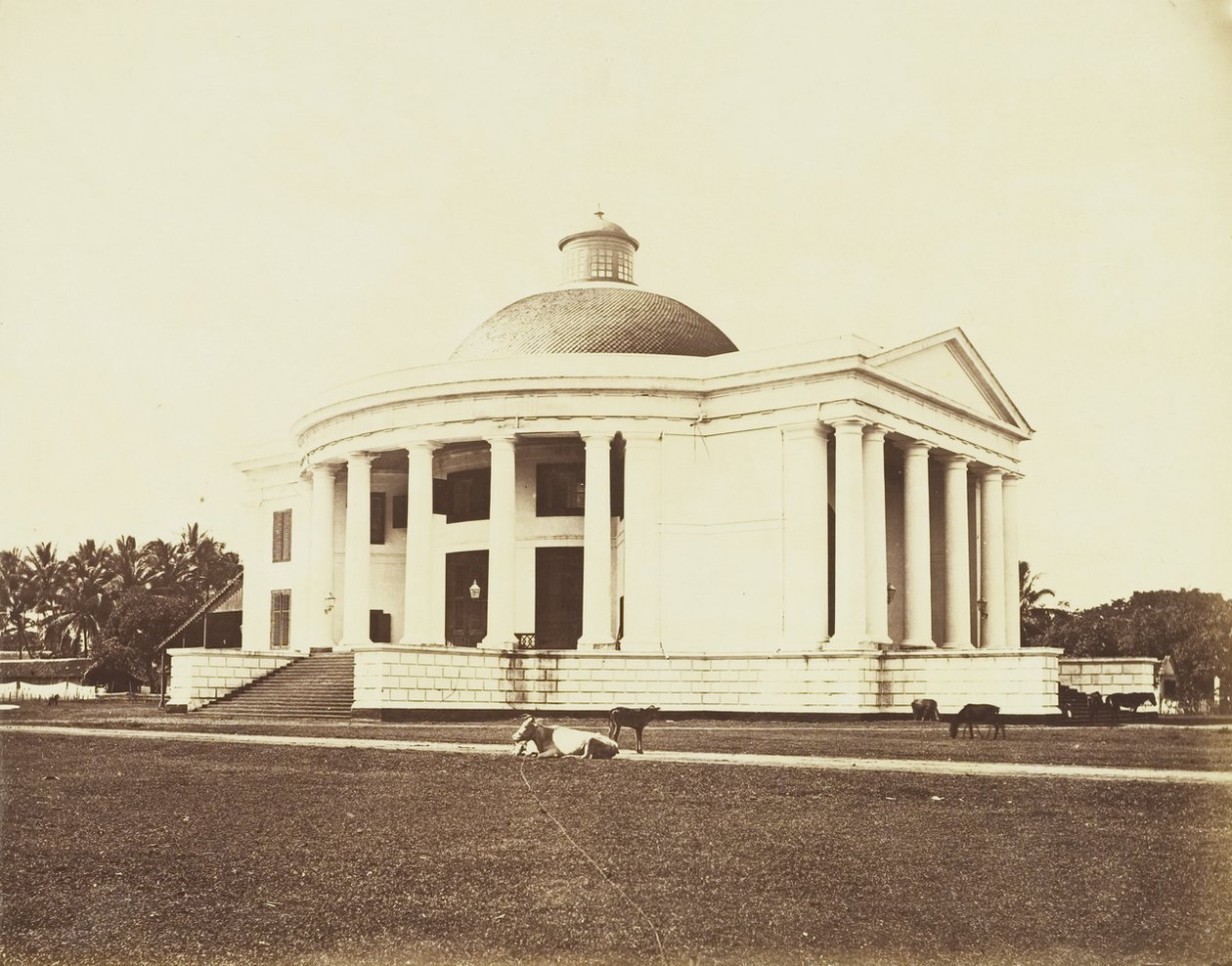 Die protestantische Willemskirche am Königsplatz in Batavia von James Page
