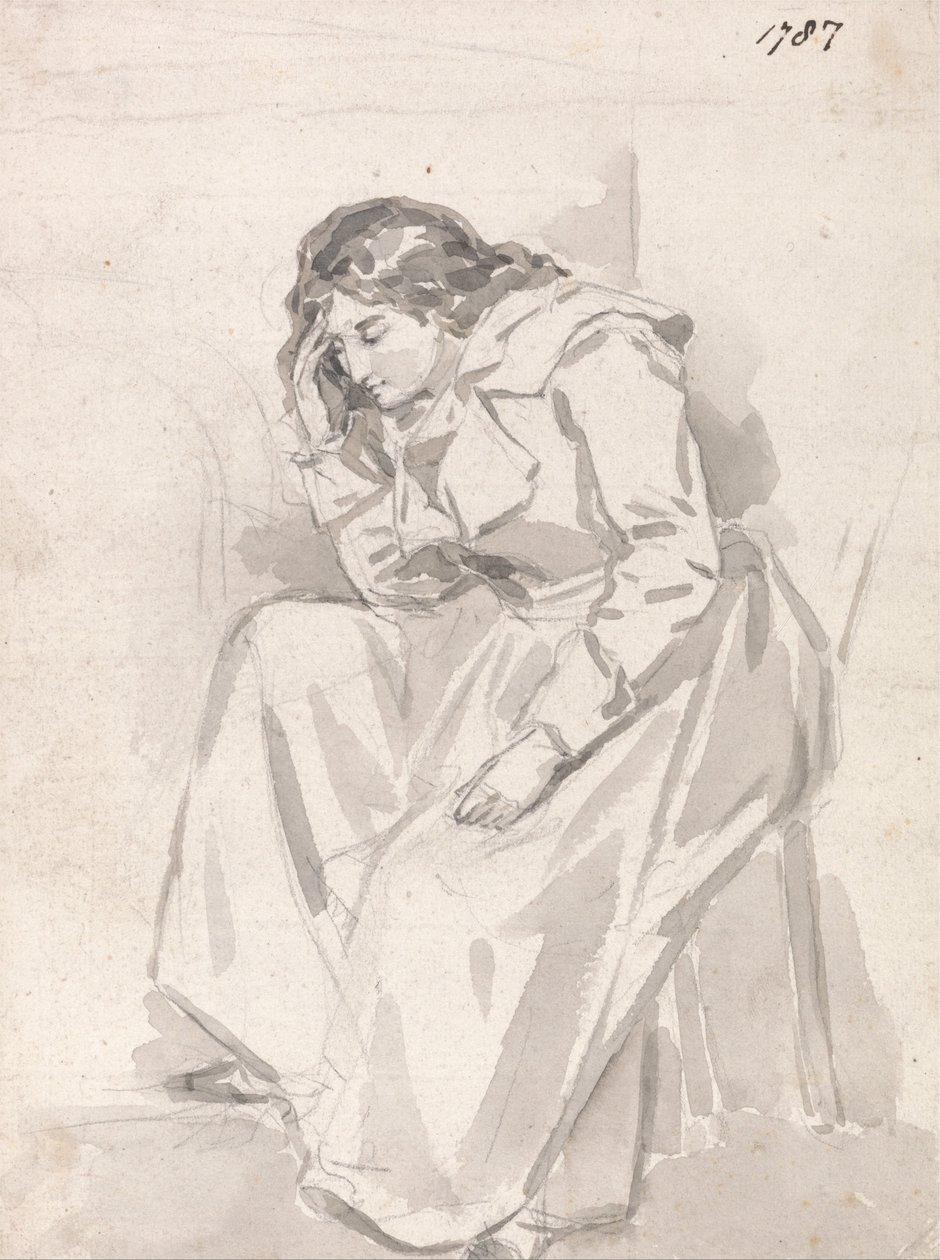 Studie einer sitzenden Frau von James Ward