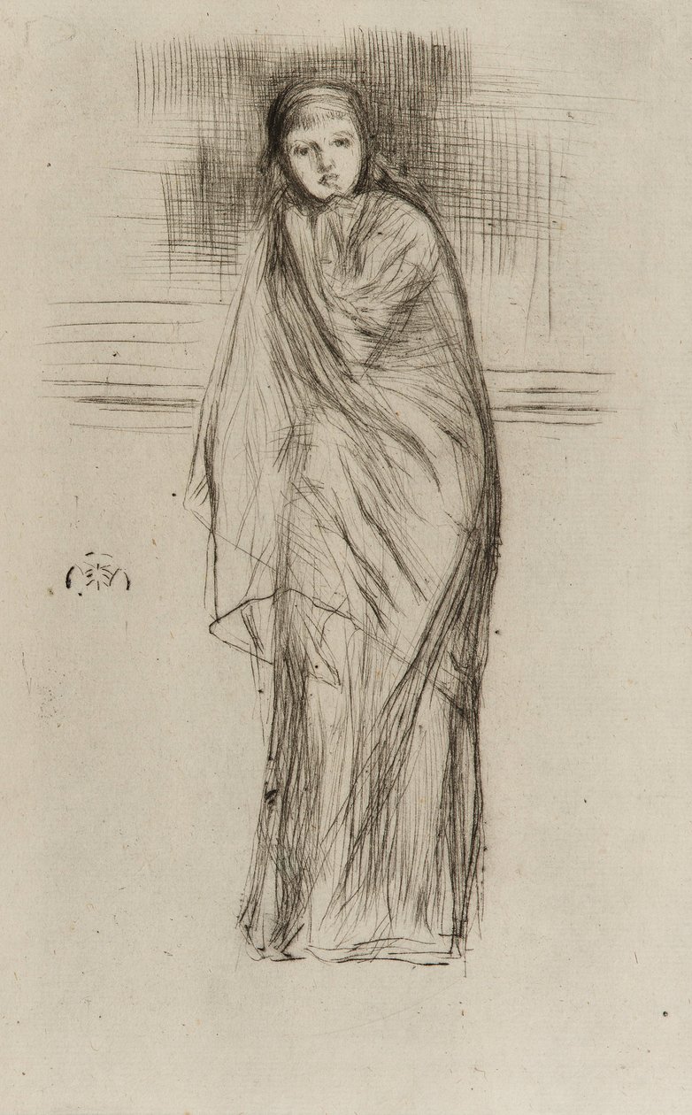 Modell mit Drapierung, 1870 von James Abbott McNeill Whistler