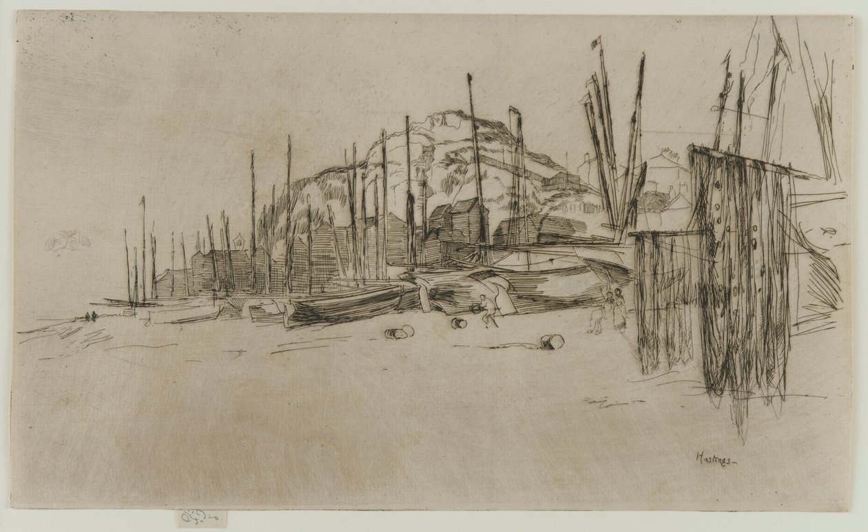 Fischerboote, Hastings, 1877 von James Abbott McNeill Whistler