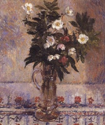 Blumen in einer Glasvase von James Bolivar Manson