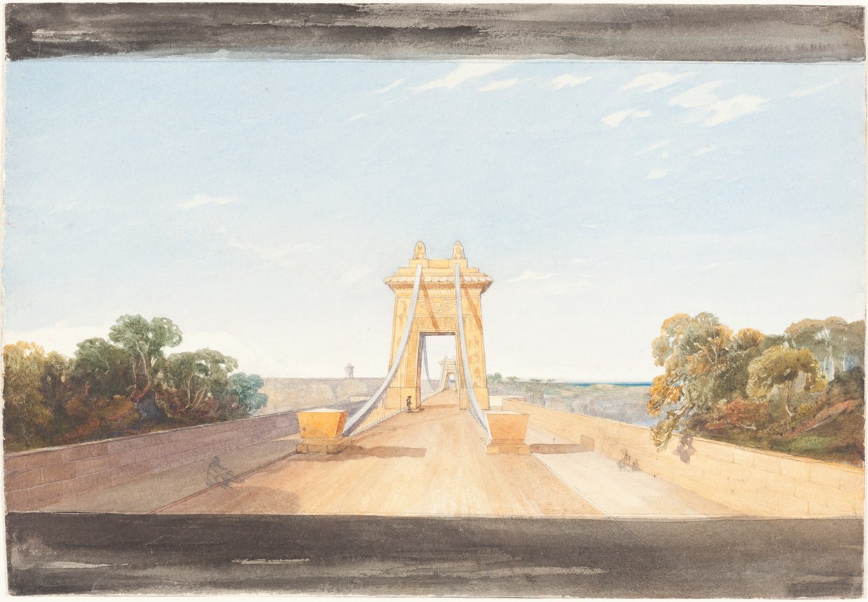 Clifton Hängebrücke bei Bristol, ca. 1832 von James Bulwer