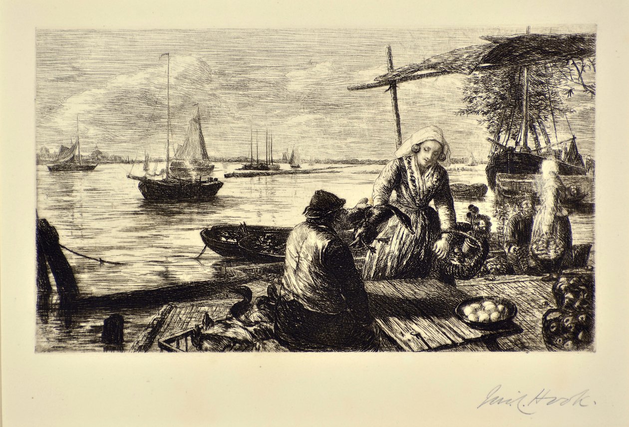 Ein Marktschiff, Holland von James Clarke Hook