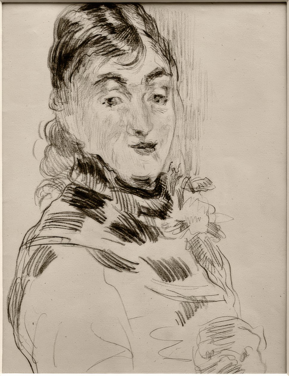 Méry Laurent mit einem Mops von James Sidney Ensor