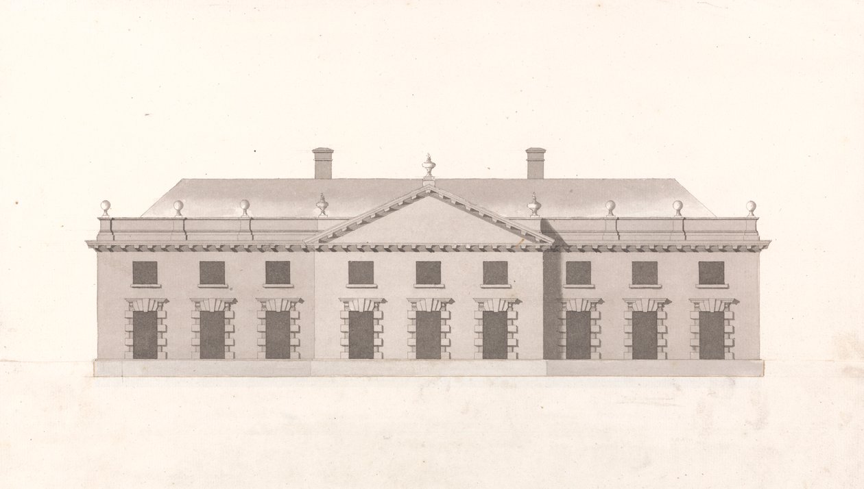 Unidentifiziertes Büro oder Stallungen: Vorderansicht von James Gibbs