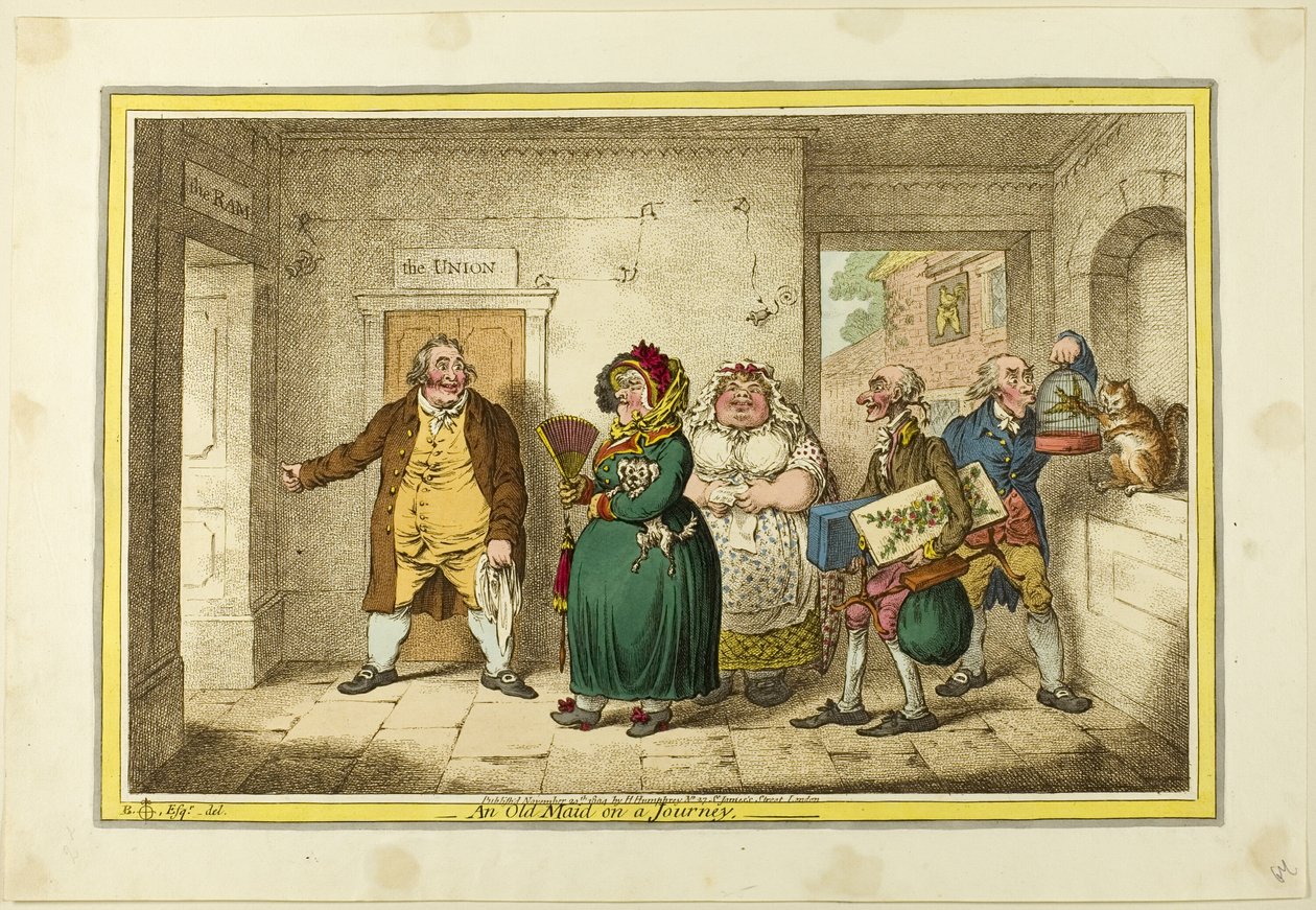 Eine alte Jungfer auf Reisen von James Gillray