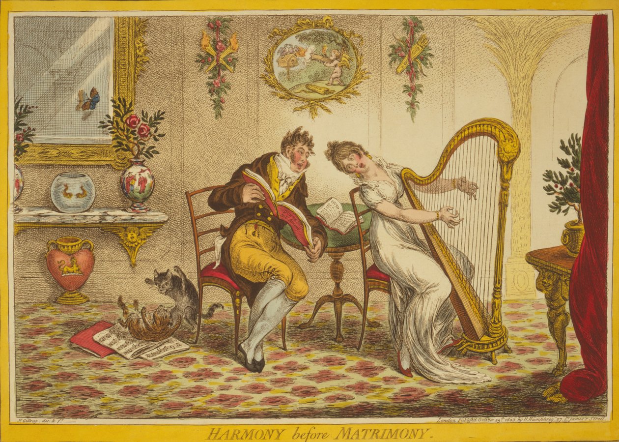 Harmonie vor der Ehe, 1805 von James Gillray