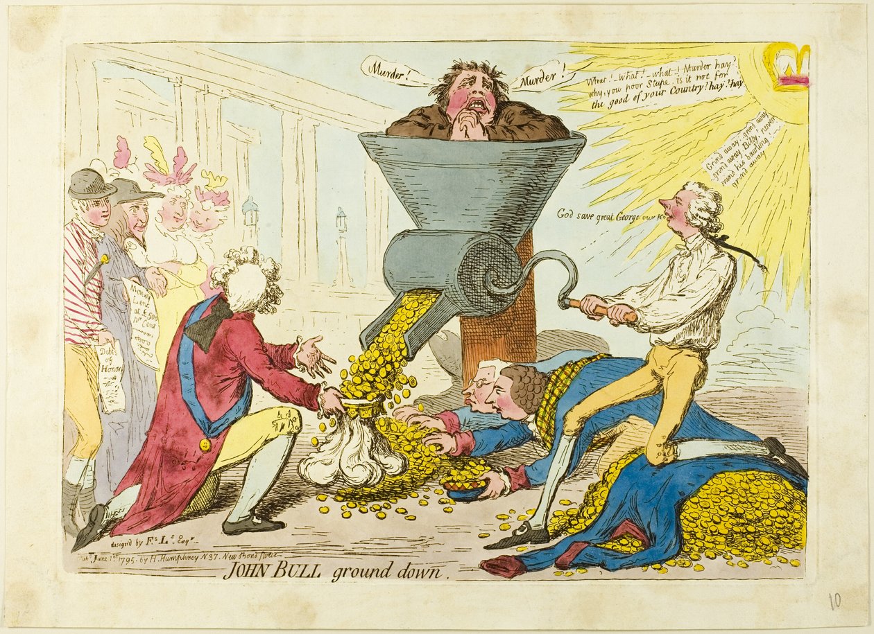 John Bull wird zermalmt von James Gillray
