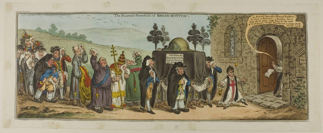 Der Trauerzug von Broad-Bottom von James Gillray