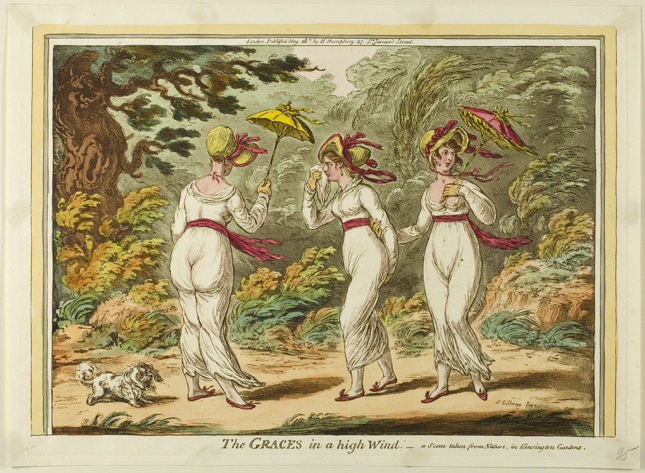 Die Grazien im starken Wind von James Gillray