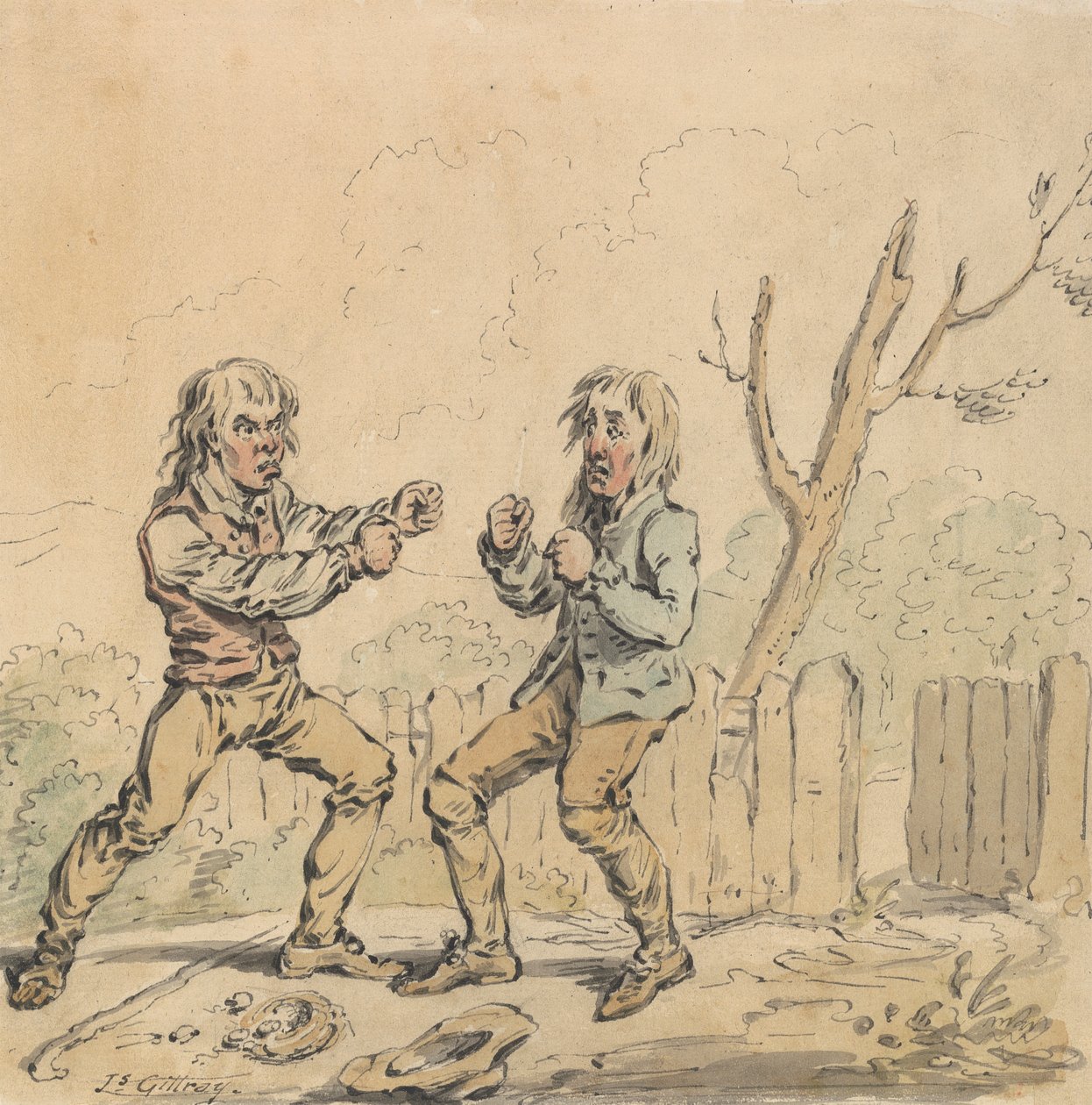 Zwei Männer im Faustkampf von James Gillray
