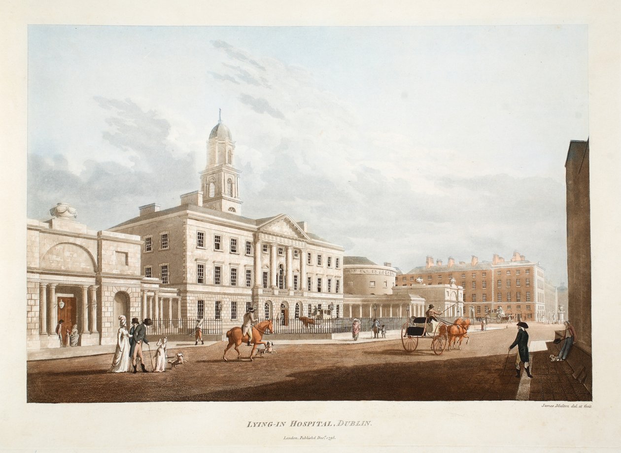 Entbindungskrankenhaus, Dublin, 1795 von James Malton