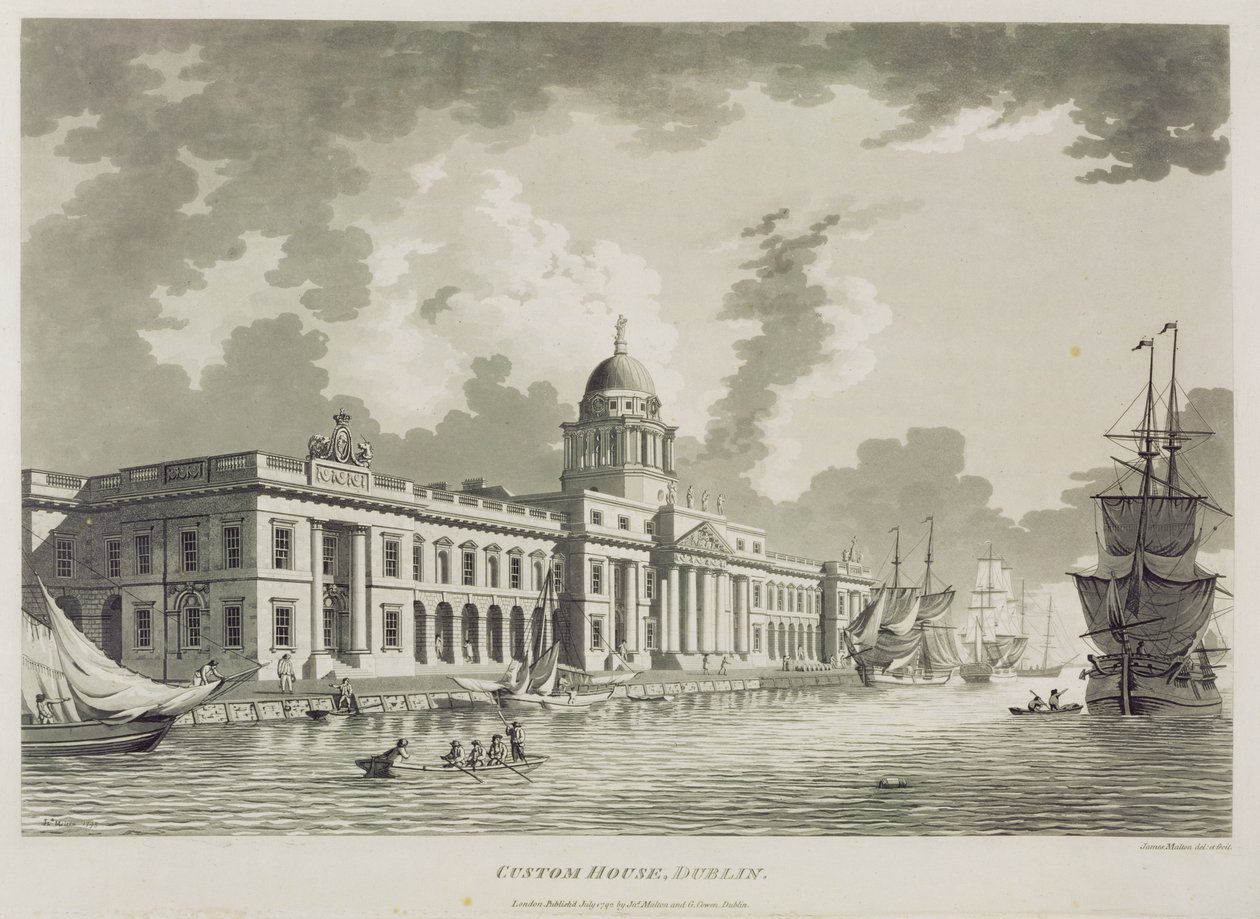 Das Zollhaus, Dublin, 1792 von James Malton