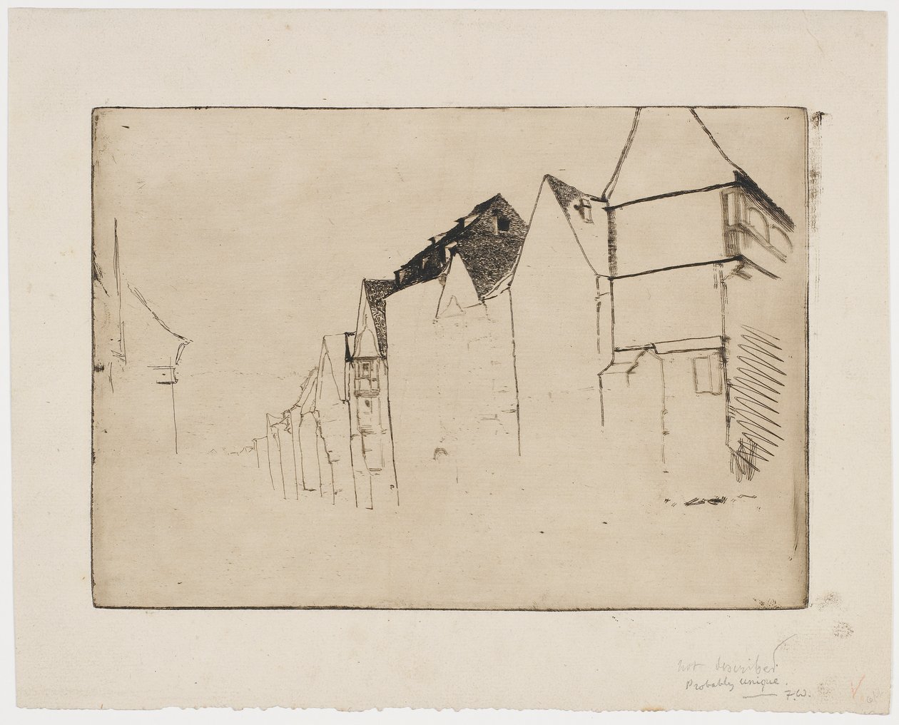 Skizze von Häusern von James Abbott McNeill Whistler