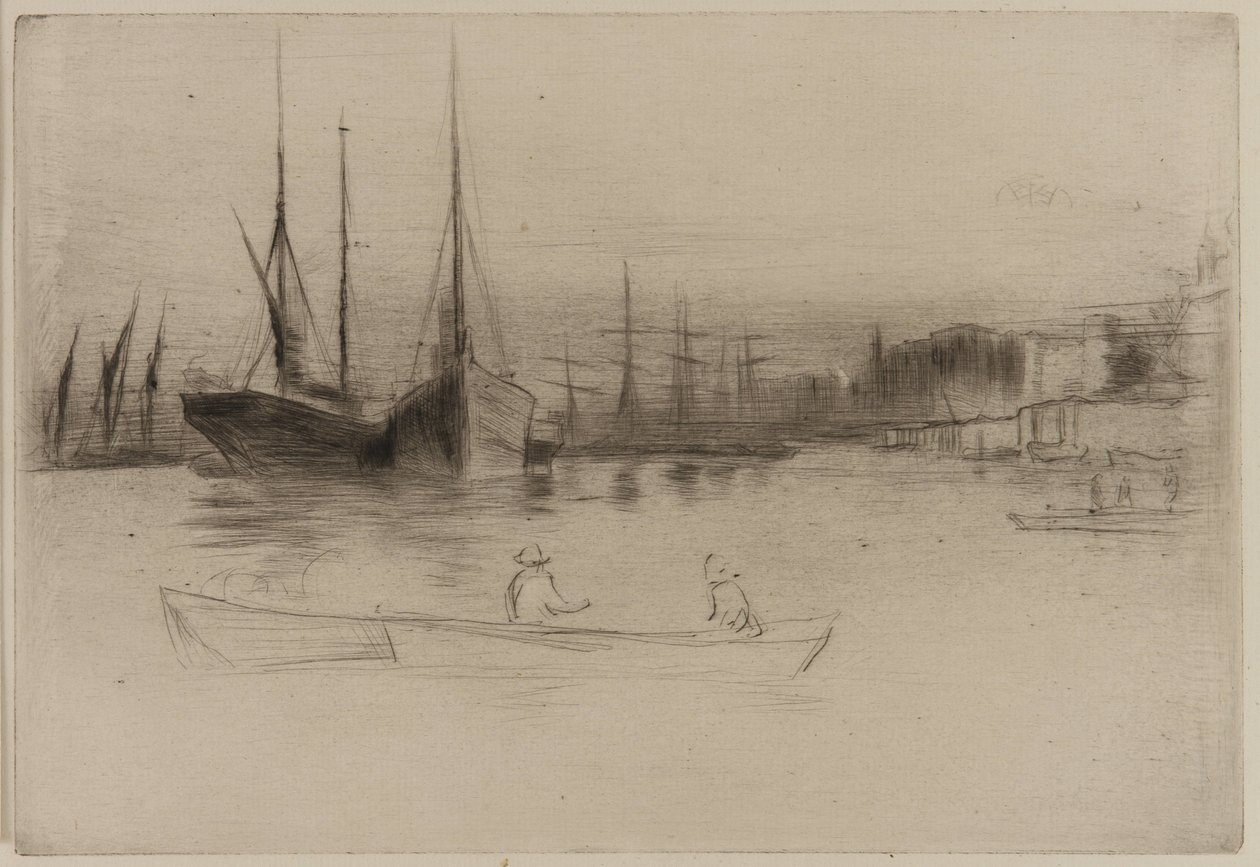 Dampfschiffe vor dem Turm von James Abbott McNeill Whistler