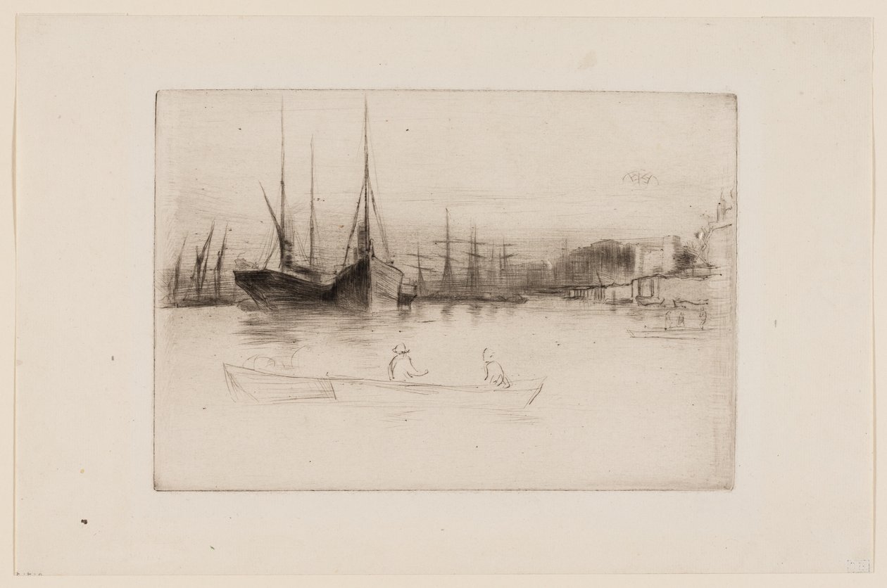 Dampfschiffe vor dem Turm von James Abbott McNeill Whistler