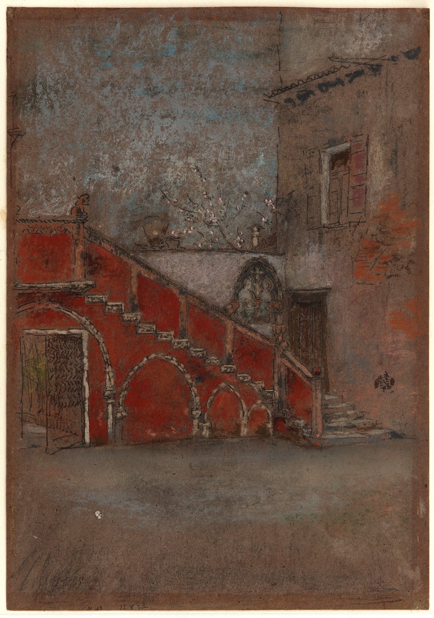 Die Treppe: Notiz in Rot von James Abbott McNeill Whistler