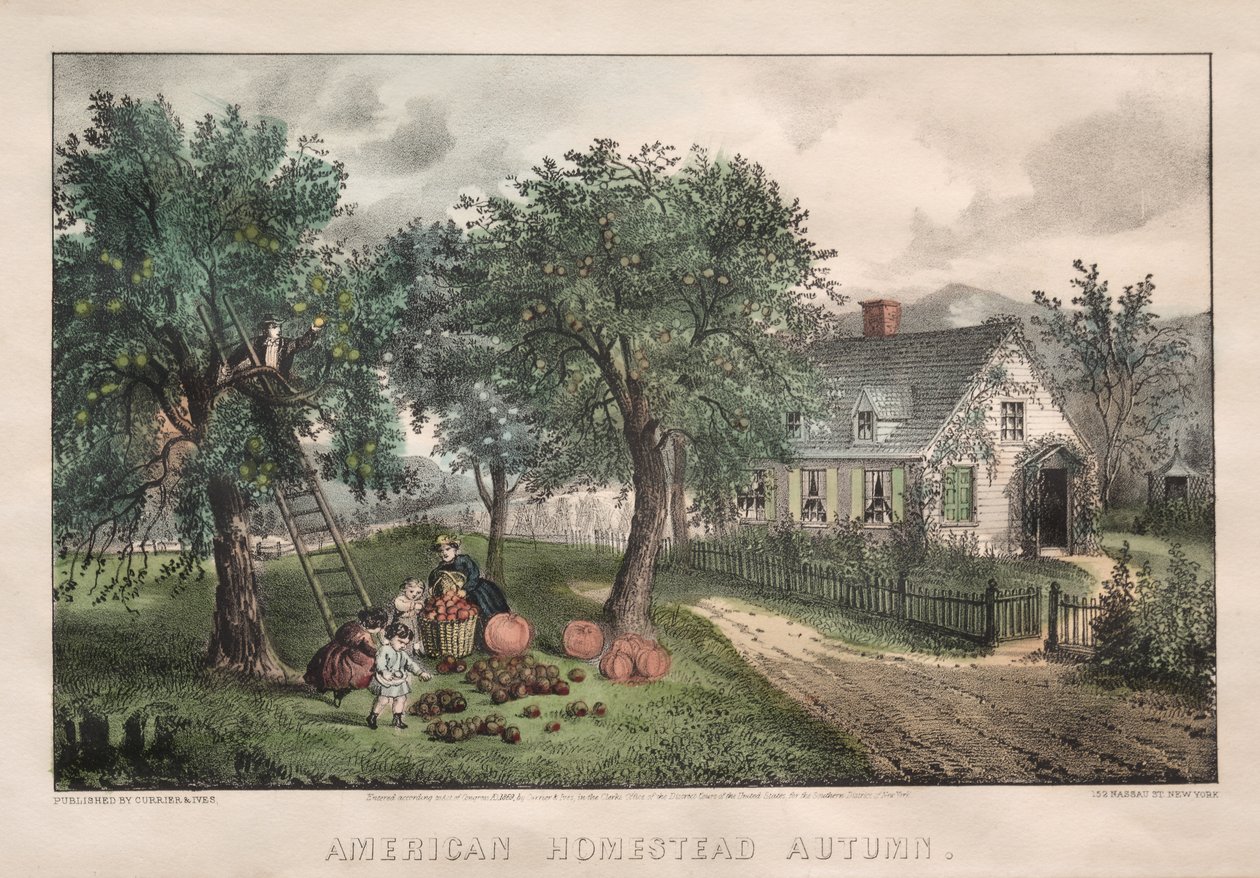 Amerikanisches Gehöft, Herbst von James Merritt Ives