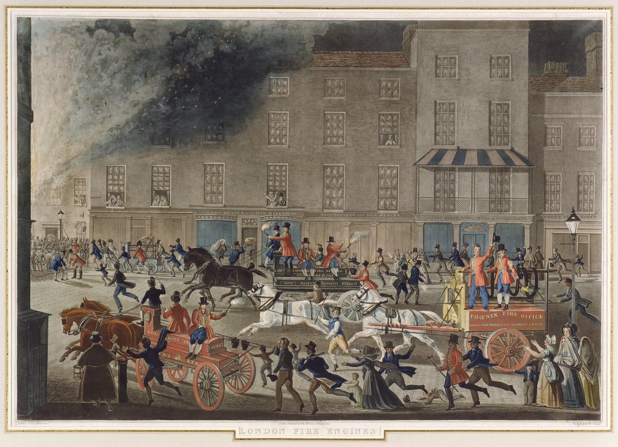 Londoner Feuerwehren, ca. 1830 von James Pollard