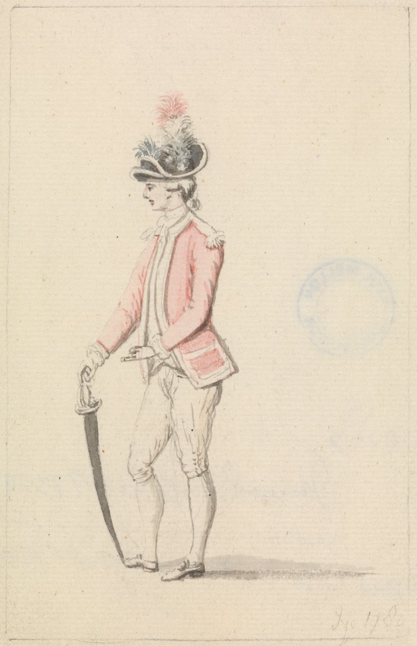 Offizier mit Kokarde und Schwert von James Roberts