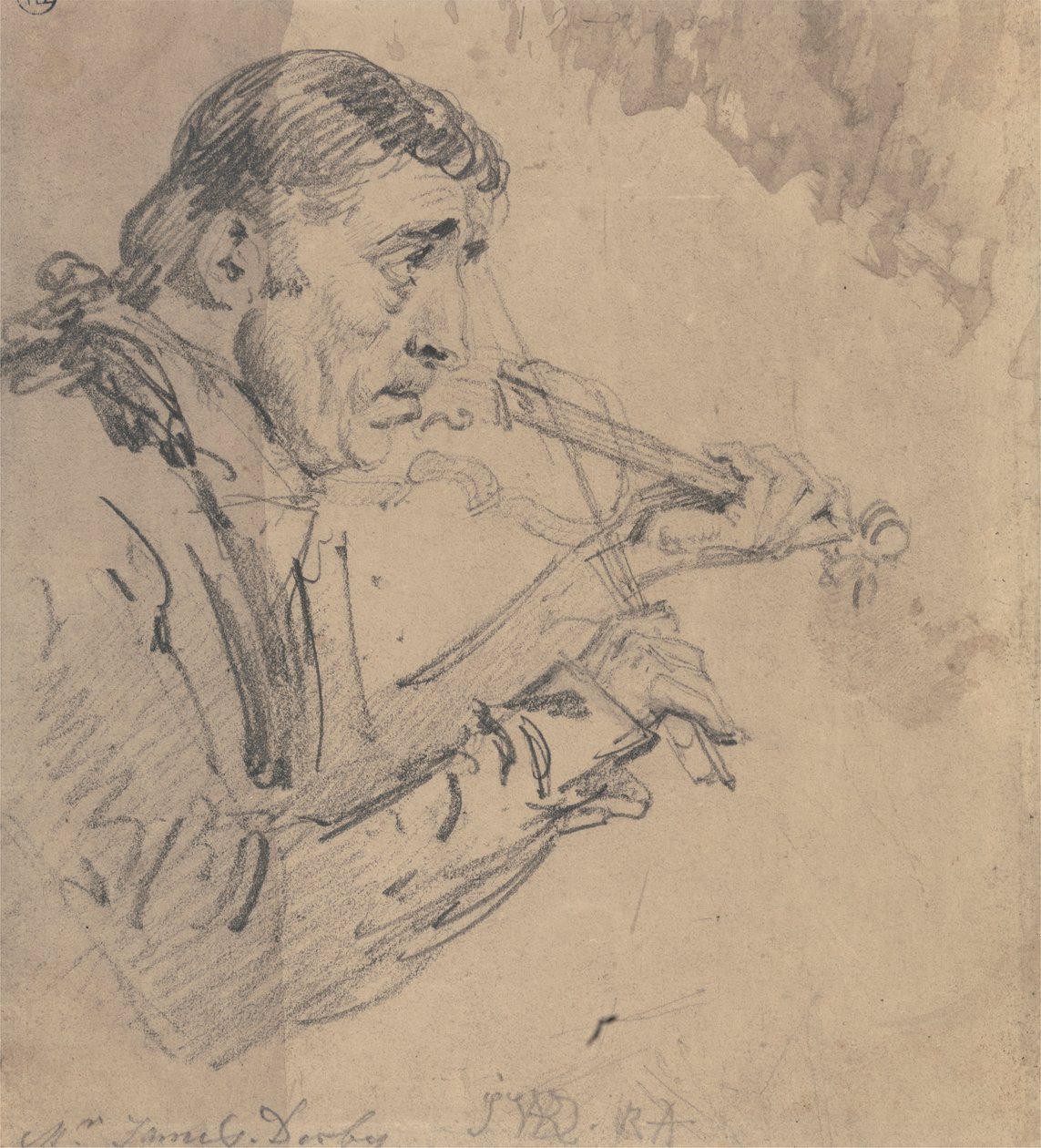 Mr. James Derby spielt die Violine von James Ward