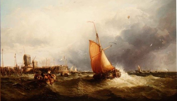 Niederländisches Fischerboot und andere Schiffe von James Webb