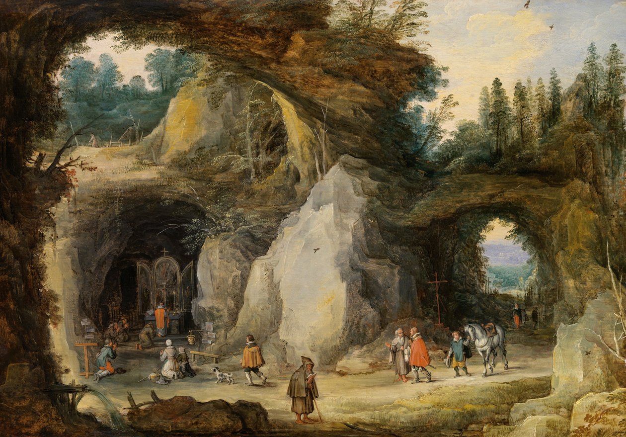 Ein Einsiedler vor einer Grotte von Jan the Elder Brueghel