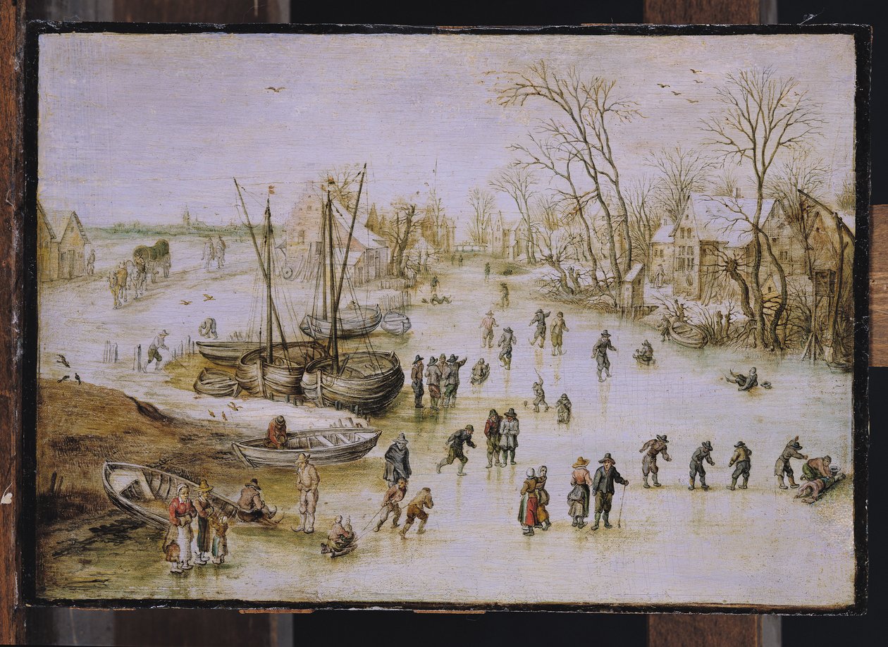 Schlittschuhläufer auf dem See von Jan the Elder Brueghel