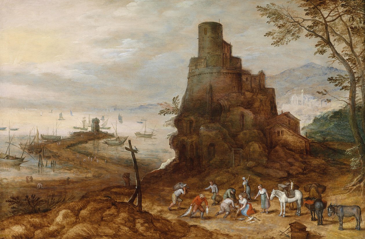 Küstenlandschaft mit dem Grab der Scipios von Jan Brueghel the Younger
