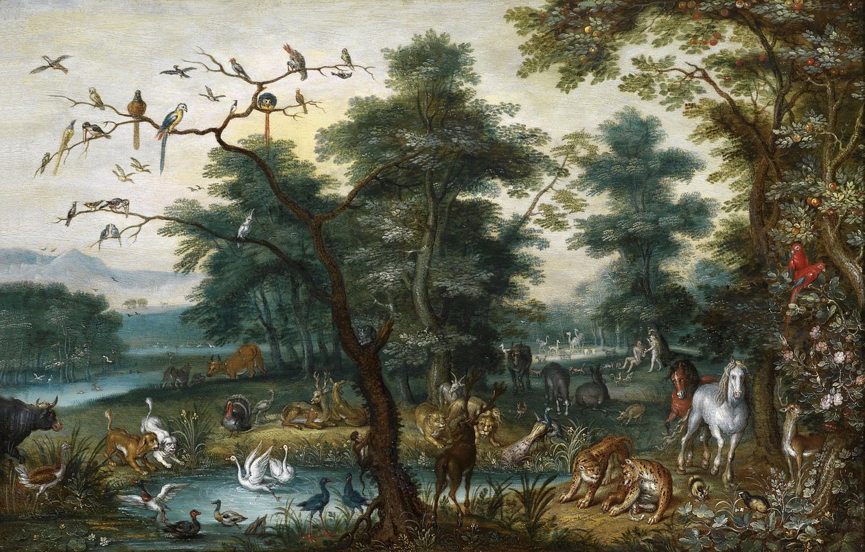 Paradieslandschaft mit Sündenfall von Jan Brueghel the Younger