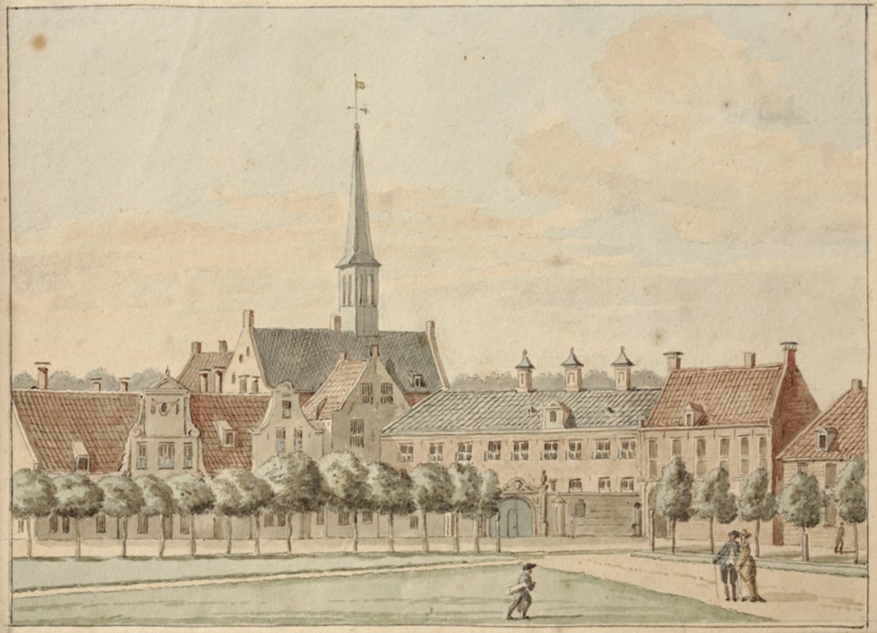 Martinikerkhof mit dem Prinsenhof und dem Gardepoort von Jan Bulthuis
