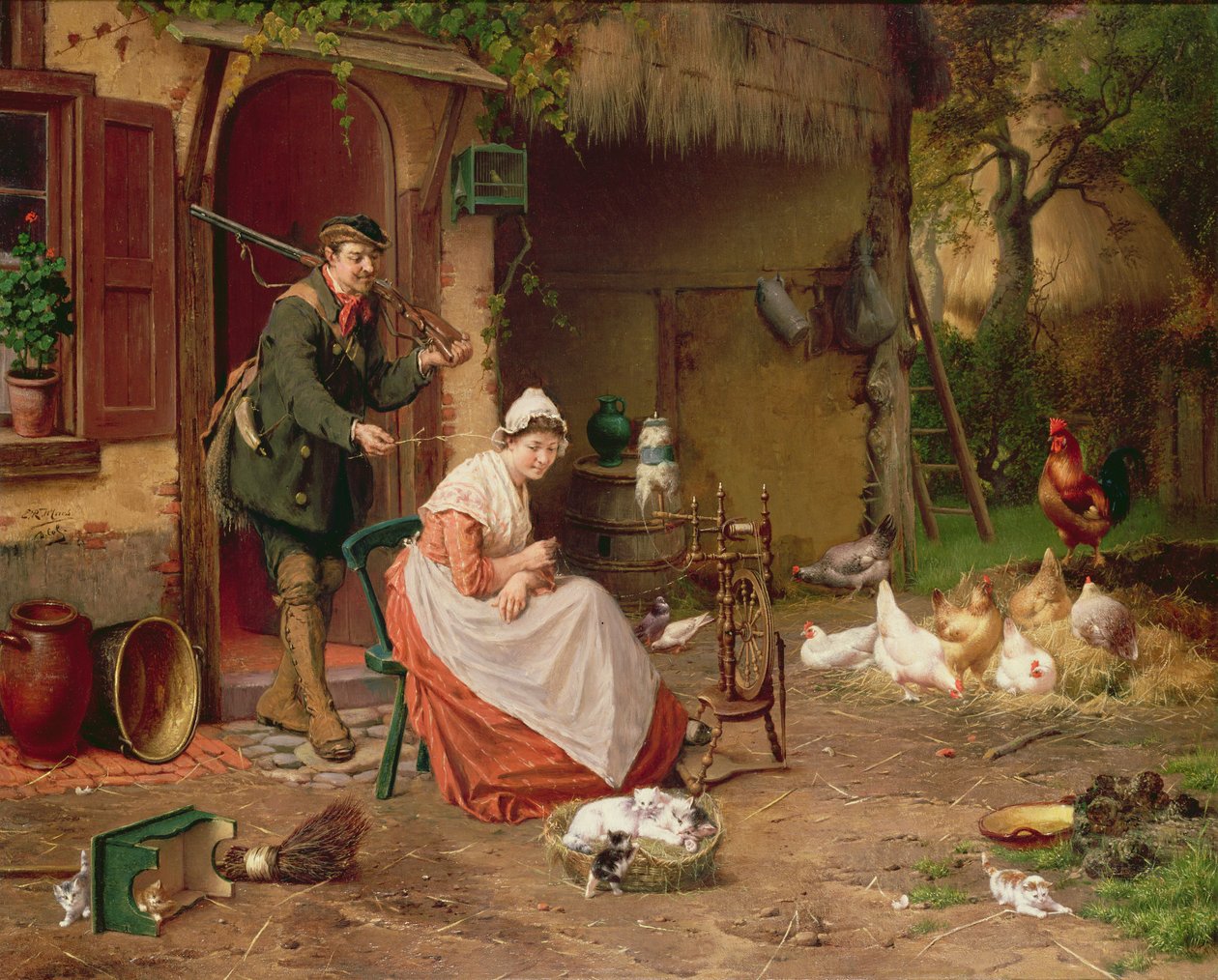 Bauernhofszene, 19. Jahrhundert von Jan David Cole