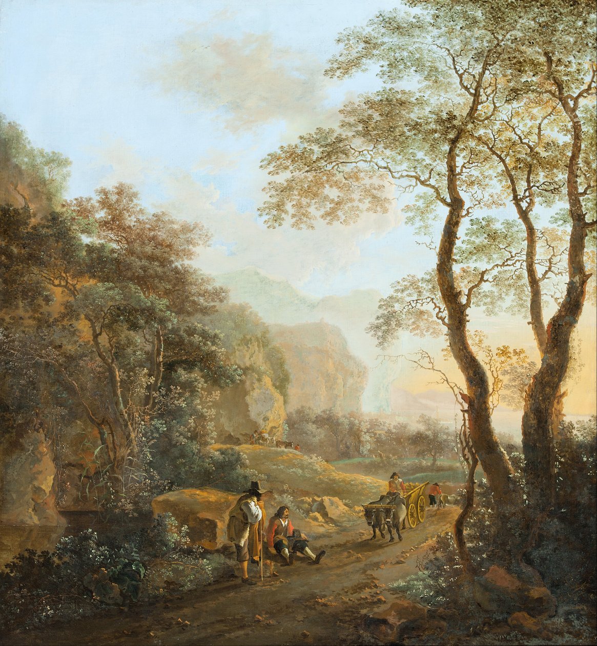 Ein Ochsenkarren in der Landschaft von Jan Dirksz Both