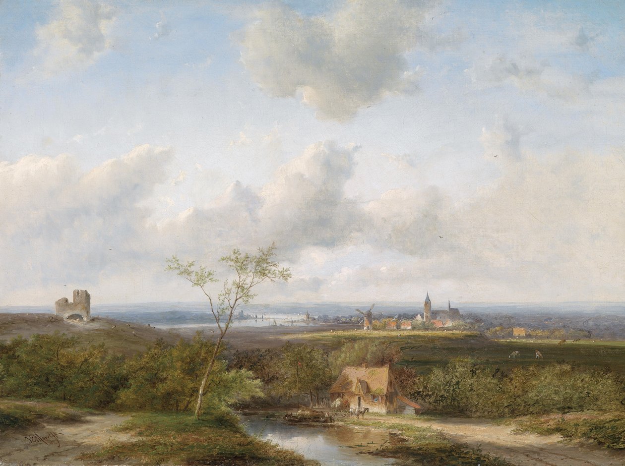 Weite holländische Landschaft von Jan Evert Morel