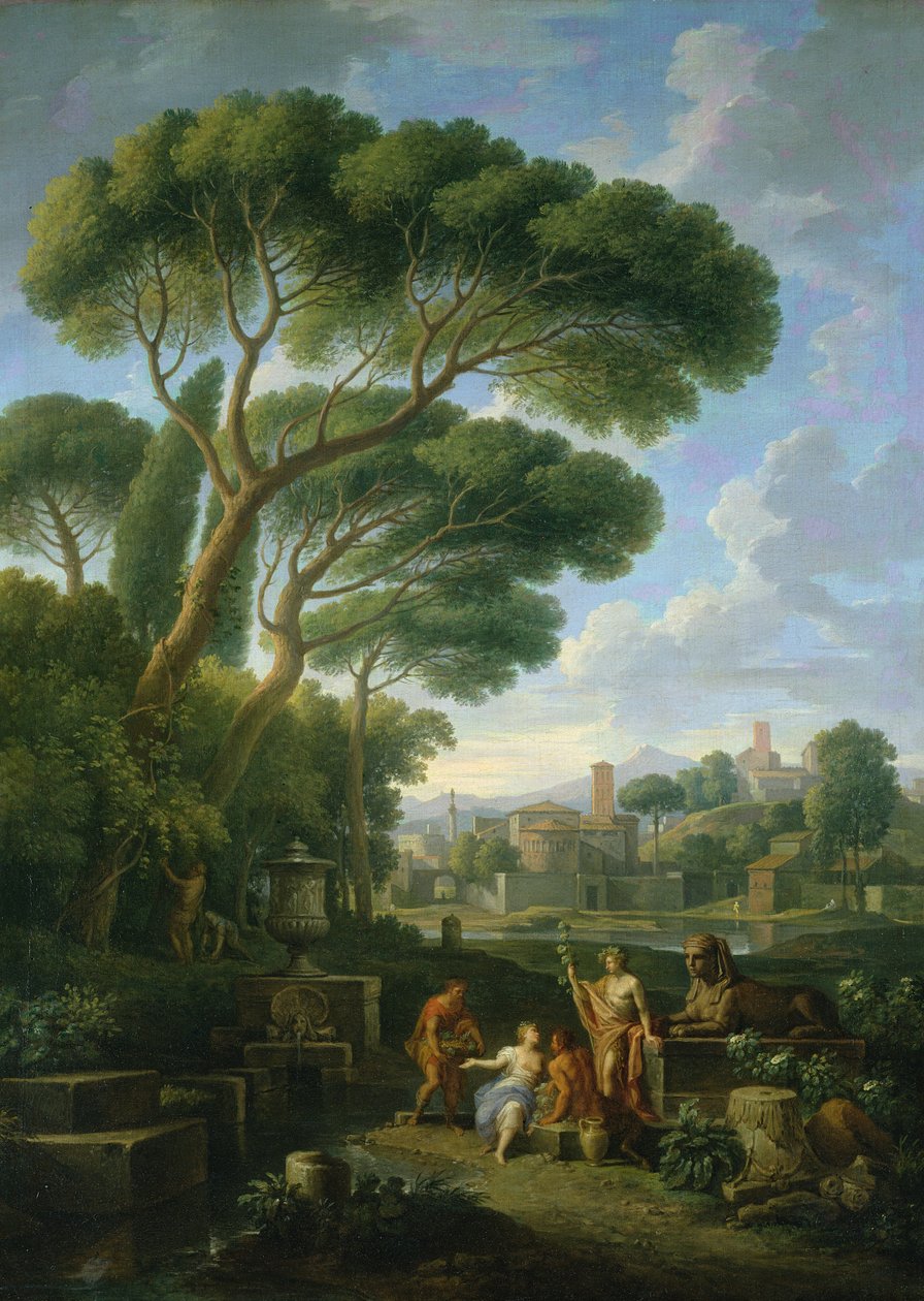 Figuren in einer römischen Landschaft von Jan Frans van Bloemen