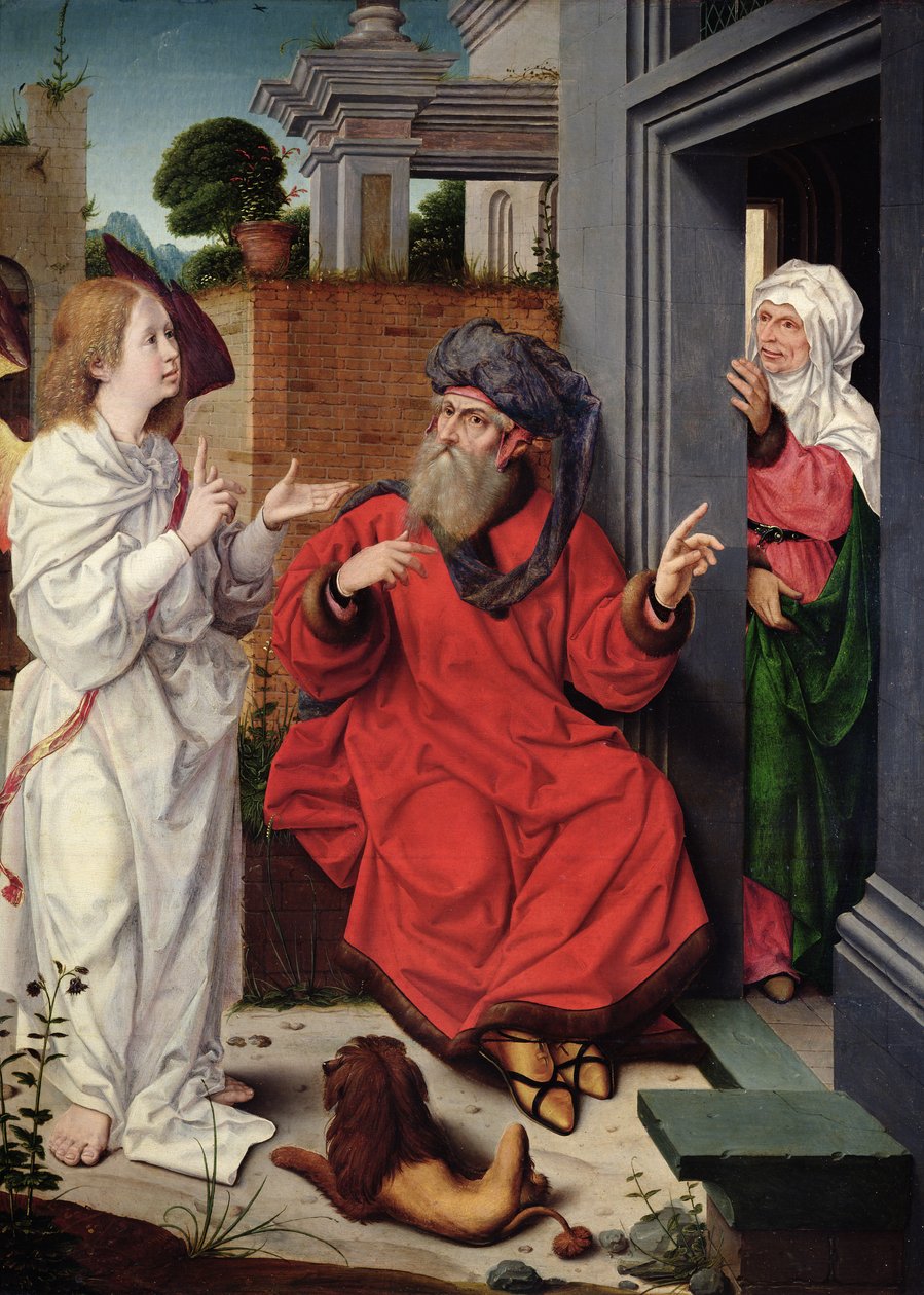 Abraham, Sara und ein Engel, ca. 1520 von Jan II Provost