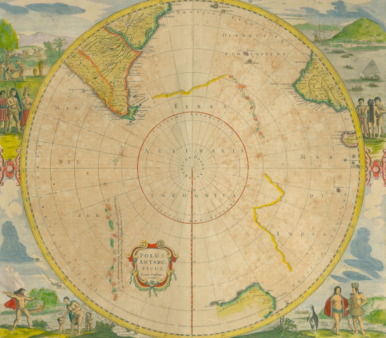 Polus Antarcticus, 1656 von Jan Janssonius