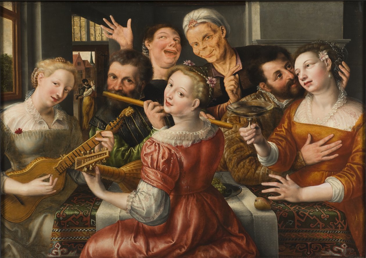 Eine fröhliche Gesellschaft von Jan Massys or Metsys