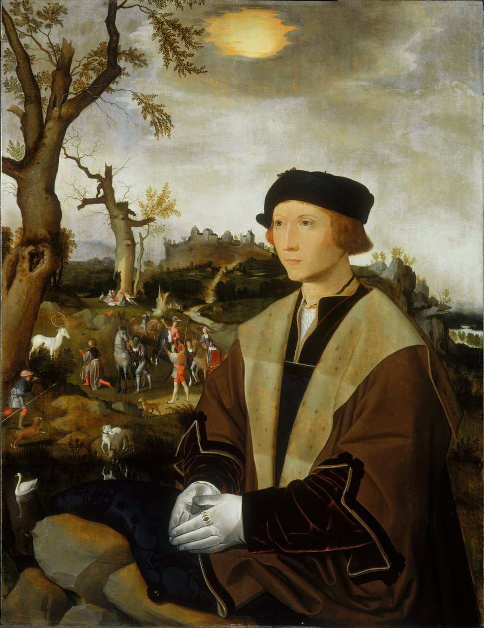 Porträt eines jungen Mannes von Jan Mostaert